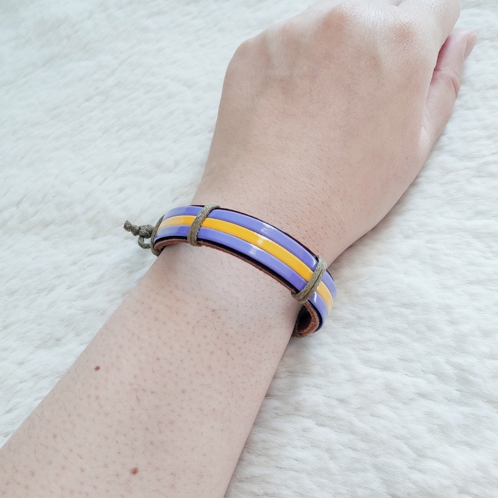 2/$10 3/$12 Purple and Yellow Striped Bracelet